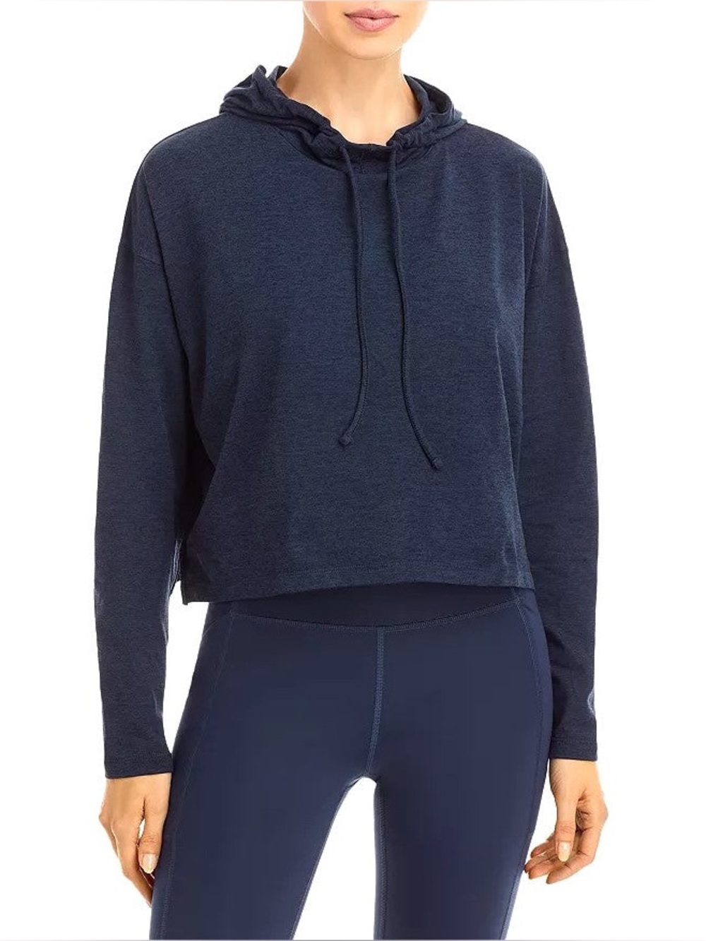 Girlfriend Collective Reset Cropped Hoodie in Navy Blue Size Medium - C11-710